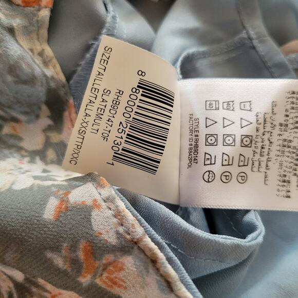 BCBGeneration Floral Capulet Romper Slate Grey Size XXS - Picture 7 of 9